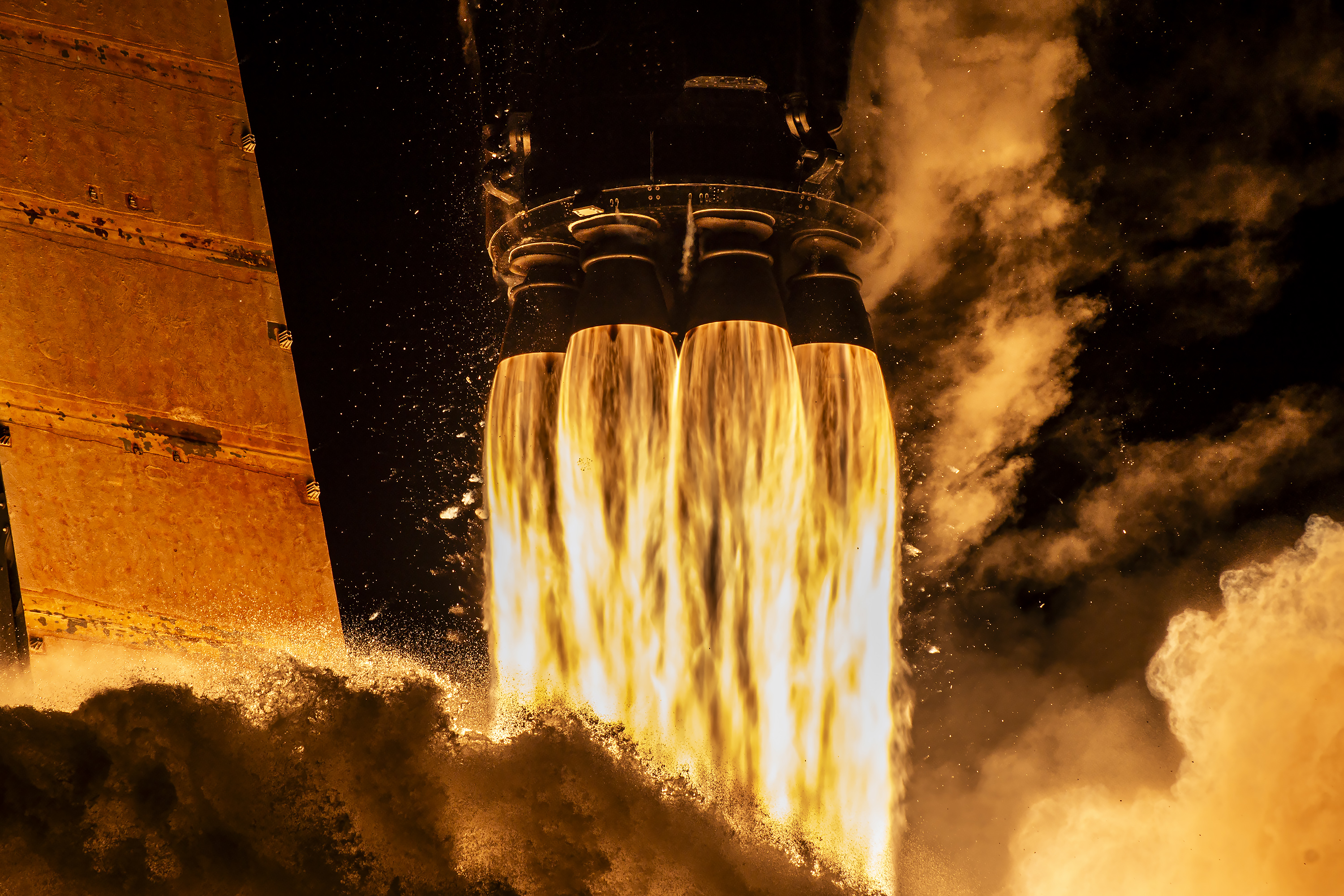 Rocket engines blasting off